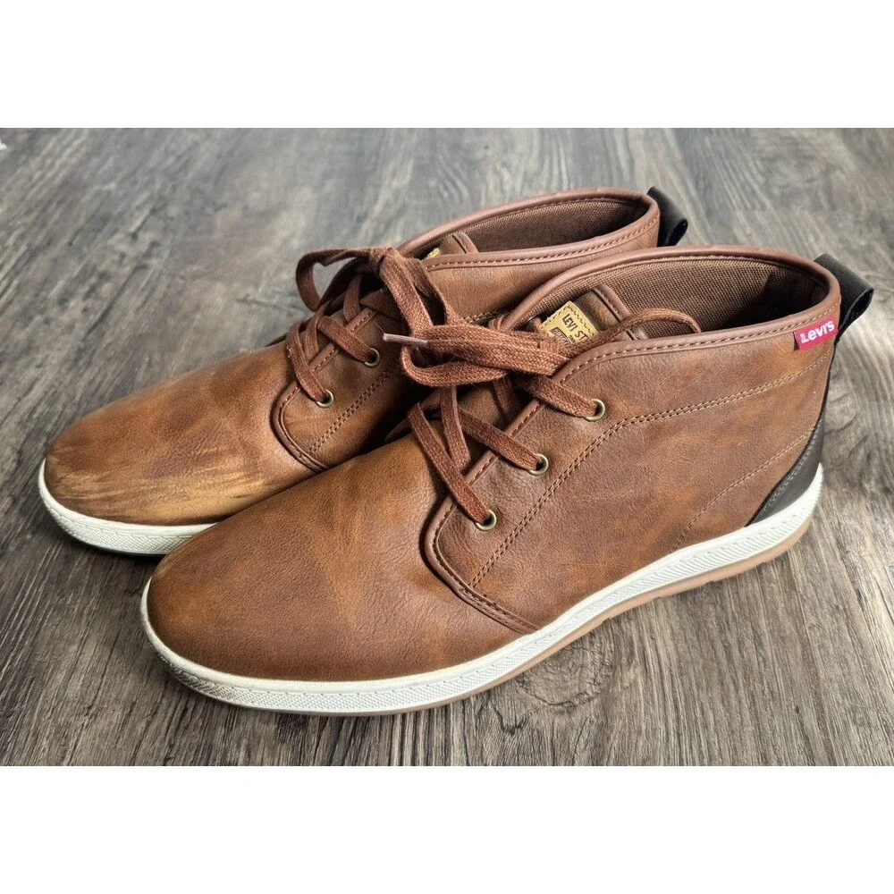 Levi's Brown Synthetic Lace-Up Ankle Boots Men's US 12 EU 46.5 UK 11 51883309H